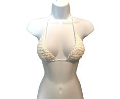 🤍Adjustable crochet bikini top.  🤍White.  🤍Boho Inspired!  🤍Adjustable band at the bottom of each bra cup that wraps around your back! Neck straps can be criss-crossed if desired! 🤍Your bikini top will be shipped out to you ASAP after completion!  🤍100% Cotton.  🤍Machine or Hand wash. Machine Dryable or Lay flat to dry. Do not iron. 🤍If you have any questions please send me a message.  🤍Happy Shopping! 🛍 Bra Cup, Bra Cups, Cute Casual Outfits, Cute Tops, Get The Look, Color Combos, Crochet Bikini, White Cotton, Bathing Beauties