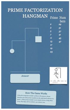 the diagram shows how to use prime factor in this game workbook, which includes instructions for