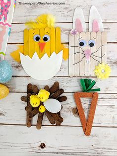 easter crafts made with popsicle sticks and paper