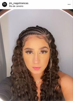 Long Braid Hairstyle, Side Braid With Curls, Weave Ponytail Hairstyles, Curly Hair Braids, Colored Curly Hair, Braided Cornrow Hairstyles, Braids Hairstyles Pictures, Braid Hairstyle