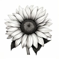 Sunflower Splendor - an artistic masterpiece that illuminates any space Sunflower Vector, Unique Expressions, Sunflower Drawing, Fresh Tattoo, Sunflower Tattoo Design, Ink Master, Sunflower Tattoo, Professional Tattoo, Diy Body