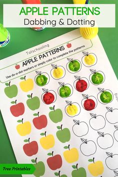 an apple pattern and matching activity for toddlers to learn how to use apples in the classroom