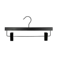 a black hanger on a white background