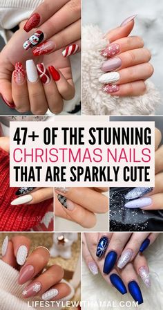 Christmas couldn't get here any sooner! If you are searching for the cutest set of Christmas Nail Art Ideas, look no further! Here are over 40 insane festive and magical Christmas nails that are bound to impress and get you ready for the holiday season! Christmas nail designs easy Simple Glitter Christmas Nails, Simple Sparkly Christmas Nails, Festive Nails Christmas Sparkle, Cutest Christmas Nails, Sparkly Nails Christmas, Glitter Christmas Nails, Reflective Glitter Nails Christmas, Glittery Christmas Nails