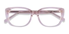 Clear Pink rectangle eyeglasses available in variety of colors to match any outfit. These stylish full-rim, small sized acetate eyeglasses include free single-vision prescription lenses, a case and a cleaning cloth. Clear Pink Glasses, Pink Frame Glasses, Desire List, Glasses Inspo, Glasses Inspiration, Pink Rectangle, Pink Glasses, Pink Frame, Rectangle Eyeglasses