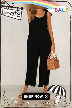 Fashion Halter Sleeveless Wide Leg Jumpsuit Summer Loungewear Jumpsuits And Rompers In Solid Color, Summer Sleeveless Jumpsuits And Rompers For Loungewear, Sleeveless Solid Color Jumpsuit For Summer, Casual Strapless Jumpsuit For Spring Loungewear, Sleeveless Jumpsuits And Rompers For Day Out, Casual Sleeveless Jumpsuits And Rompers For Loungewear, Casual Strapless Jumpsuit For Summer Loungewear, Sleeveless Non-stretch Solid Color Jumpsuits And Rompers, Sleeveless Solid Jumpsuits And Rompers For Summer