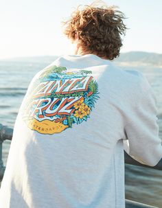 Santa Cruz Aloha Dot Crewneck Sweatshirt. Graphic Screened On Left Chest And Back. Ribbed Crew Neckline. Cuffed Long Sleeves And Hem. Fleece Lining. 75% Cotton, 25% Polyester. Machine Wash. Imported. Santa Cruz Outfit, Santa Cruz Tshirt, Santa Cruz Shirt, Mens Crewneck, Vintage Graphic Tees, Mens Crewneck Sweatshirt, Sweatshirt Graphic, Shirt Prints, Poster Designs