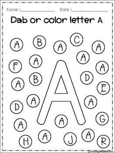 the letter a worksheet for children to learn how to write and draw letters