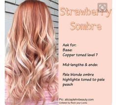 I will sort these                                                                                                                          ... Strawberry Blonde Ombre, Strawberry Blonde Hair Color, Blonde Hair With Bangs, Strawberry Blonde Hair, Hair Balayage, Long Blonde, Hair Color And Cut, New Hair Colors, Hair Inspiration Color