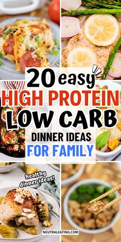 High Protein Low Carb Dinner Ideas! Low Carb Dinner Date Night Recipes. High Protein Low Carb Dinners, Protein Rich Meals, High Fiber Dinner, Dinner Ideas For Family, High Protein Recipes Dinner, Low Carb Dinners, High Protein Meal Plan