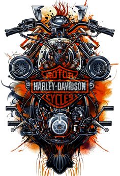 an image of harley davidson motorcycle artwork