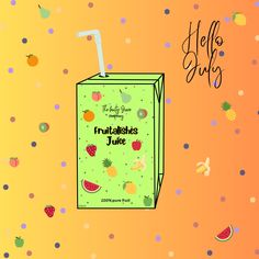 an image of a juice carton with fruit on it and the words hello guys