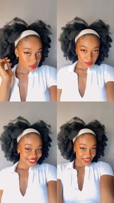 How to style your Afro wig with a headband Afro And Headband, Wigs With Headbands, Natural Hairstyle With Headband, Natural Hair With Headband Black Women, Afro Headband Wig, Headband Hairstyles Natural Hair, Headbands Black Women, Natural Hair With Headband, How To Style Headbands