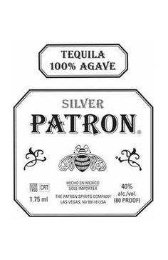 the label for silver patron tequila