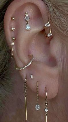 a person with ear piercings on their ears