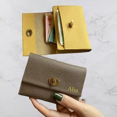 Custom these Vegan leather card holder With gold letters  Come with 2  pouch slot Measurement : 12 x 8.5 cm ✨ FLASH SALE ALERT! Enjoy 25% OFF on ALL PRODUCTS️ Get 2 items and receive 35% discount! Use CODE: SAVEMORE Indulge in luxury with our personalized leather wallet. Made for elegance and protection, make a statement that's uniquely yours with our customizable wallet. Perfect for gifting to your family, friends, girlfriend, wife, boyfriend or whoever you like. How to personalize? Please ente Luxury Leather Card Holder For Gift, Luxury Elegant Card Holder For Gift, Personalized Leather Wallet, Clip Wallet, Money Clip Wallet, Personalized Monogram, Gold Letters, Credit Card Holder, Custom Cards