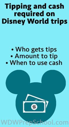 the disney world trip info sheet with mickey mouse's head and money on it