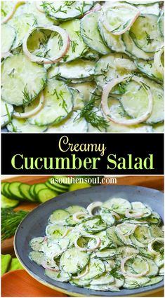 creamy cucumber salad with onions and dill is an easy side dish that's ready in under 30 minutes