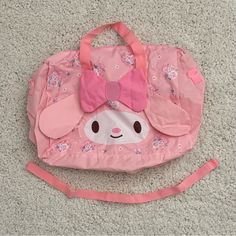 Brand New With Tag. Sanrio My Melody Pink Duffel Bag That Folds Into A Travel Pouch! This Duffle Bag Is Foldable And Compact Into A Pouch That’s Attached Inside The Bag! Tote Bag When Unfolded Measures 17” X 13” X 8” Pink Duffel Bag, Sanrio My Melody, My Melody, Travel Pouch, Duffel Bag, Kids Accessories, Duffle Bag, Bag Accessories, Kids Shop