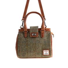 Model: 4536T_L_LT BROWN CHECK / TAN Luxury Casual Satchel With Leather Trim, Luxury Brown Satchel With Leather Trim, Luxury Tan Satchel With Leather Handles, Cheap Khaki Double Handle Satchel, Luxury Natural Color Satchel, Scottish Jewellery, Cashmere Blanket, Cashmere Scarf, Kilt