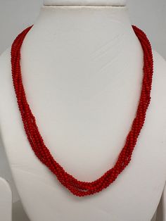 Real Coral Beads Short Six strands necklace. It is real coral orange necklace. Mala Length : Approx 18 Inches No Earrings Ready to ship from Boston, Massachusetts. Multi-strand Red Coral Beaded Necklace As Gift, Multi-strand Red Coral Beaded Necklace For Gift, Multi-strand Red Coral Beaded Necklaces, Multi-strand Red Coral Necklace With Polished Beads, Coral Multi-strand Beaded Necklaces, Coral Multi-strand Beaded Necklace, Coral Red Multi-strand Beaded Necklaces, Multi-strand Coral Beaded Necklace As Gift, Multi-strand Coral Beaded Necklace For Gift