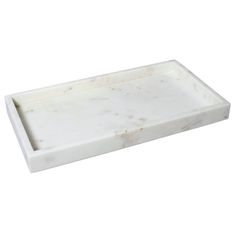 a white marble tray on a white background