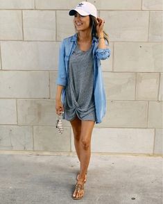 Outfits Mit Leggings, Dress Denim, Hipster Outfits, Outfit Trends, Trend Fashion, Spring Summer Outfits, Minimalist Outfit, Outfits Casuales