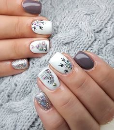 Santa Nails, Cute Gel Nails, Shellac Nails, Nail Swag, Winter Nail Art, Winter Nail, Kandy, Xmas Nails