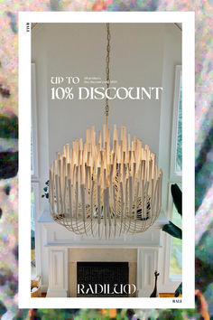 a magazine cover with an image of a chandelier