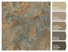 the color scheme for this stone floor is earth tones and has different colors to choose from