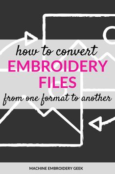 an envelope with the words how to convert embroidery files from one format to another on it