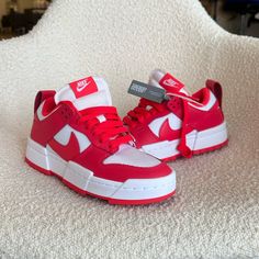 Worn Once Great Condition Size : 6.5 Dunks Disrupt, Low Dunks, Shoes Nike, Womens Shoes Sneakers, Red Color, Nike Shoes, Nike Women, Shoes Sneakers, Size 6