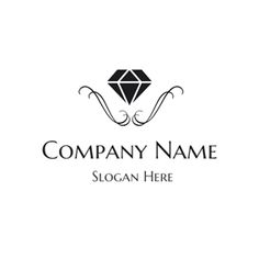 a diamond logo with swirls on the bottom and an elegant design in the middle