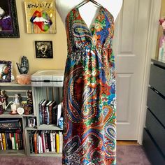 Nwot Maxi Dress With Cross Straps And Open Back. Empire Elastic Waist Band. Double Sheer Lined. Chest 17.5” Length (Arm Hole To Hem) 42.5” Multicolor Paisley Print Maxi Dress For Vacation, Casual Multicolor Maxi Dress With Paisley Print, Casual Multicolor Paisley Print Maxi Dress, Multicolor V-neck Maxi Dress With Paisley Print, Multicolor Paisley Print Maxi Dress For Festival, Multicolor Paisley Print Festival Maxi Dress, Festival Multicolor Paisley Print Maxi Dress, Multicolor Paisley Print Dress For Festival, Multicolor Paisley Print Beach Dress