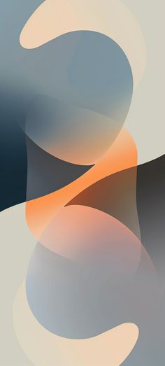 an abstract background with wavy lines and shapes in orange, blue, grey and white