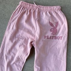 Size Large Brand New. Different Qr Codes. Playboy Sweatpants, Cute Sweatpants, Pink Joggers, Future Clothes, Fits Clothes, Polyester Pants, Black Sweatpants, Dr Closet, School Shopping