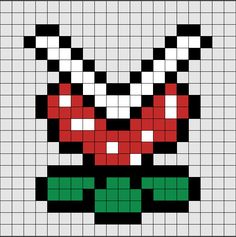 a cross - stitch pattern with an image of a red, black and green flower