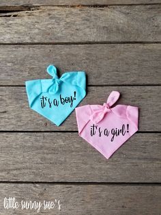 "Your choice of \"it's a boy!\" or \"it's a girl!\"- Tie on Bandana, great for dogs or cats sizes: x-small.... {up to 11\" neck} small {up to 17\" neck} medium...{up to 19\"neck} large{up to 21\" neck} x-large{up to 23\" neck} Handmade in Mount Pleasant, NC! *wholesale orders available, contact us for details!" Adjustable Pink Bandana As A Gift, Adjustable Pink Bandana As Gift, Puppy Bandana, Girls Tie, Mount Pleasant, Reveal Ideas, Reveal Party, Reveal Parties, Pet Neckwear