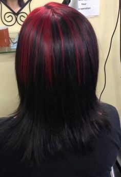 Red Catalina Core, Chunky Red Highlights, Long Shiny Hair, Red Hair Inspo, Hair Streaks, Colored Curly Hair, Red Highlights