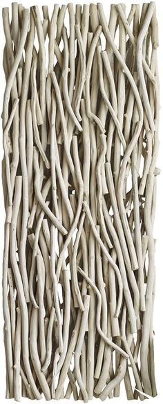 an art piece made out of branches and sticks on a white background with the words, i