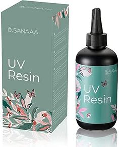 a bottle of uv resinin next to a box