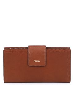 From Fossil&#x2C; the Logan RFID Leather Tab Bifold Wallet features:LeatherOld english brass hardwareSnap closureInterior ID window&#x2C; 12 credit card pockets&#x2C; and 4 bill compartmentsExterior back zip pocket and back slide pocketApprox. 6.75"L x 0.75"W x 3.5"HImported. Logan Logo, Fossil Wallet, Brown Leather Wallet, Bifold Wallet, Dillard's, Leggings Fashion, Leather Wallet, Fossil, Wallets