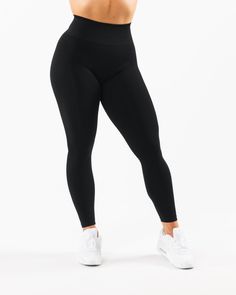 HIGHLIGHTS. High-waisted legging 3-tiered tapered waistband. Seamless, knit fabric. No front seam. Back scrunch seam detail to enhance curves. Leg and glute contouring panels. ForeverKnit core logo on waistband FIT SUGGESTION. This item runs true to Alphalete’s standard seamless fit.. If you are between sizes, we recommend sizing up.. Model is 5’2”/157cm, wearing a size S with a 28.5”/72.4cm waist and 39”/99cm hips. MATERIALS AND WASHING DIRECTIONS. 51% Polyamide, 38% Polyester, 11% Elastane. We Amplify Leggings, Money Sign, Ombre Effect, Womens Bras, Summer Essentials, High Waisted Leggings, Keep Up, Black Leggings, Knit Fabric