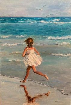 Painting And Embroidery, Seaside Paintings, Best Paintings, Beach Art Painting, طابع بريدي, Hyperrealism, Romantic Art, Beach Painting, Italian Artist