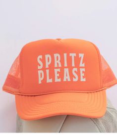 This darling trucker hat is the perfect summer accessory! On trend an so fun, this "Spritz Me" hat is perfect for beach days, pool days and casual days. One size Mesh back Adjustable snapback Made in USA Autumn Gifts, Pool Days, Store Hours, Summer Accessories, Carolina Blue, Gift Accessories, Beach Days, Clothes Gift, Shoe Shop