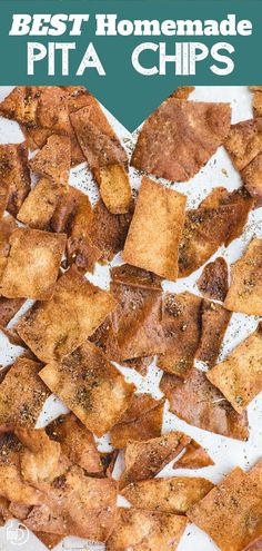 how to make pita chips with text overlay that reads, how to make pita chips