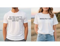 Fitted White Shirt With Funny Text, Couples T Shirts, Funny Wife, Couples Shirts, Couple Running, Wife Humor, Anniversary Gift For Him, Couple Tshirts, Anniversary Gifts For Him