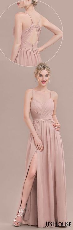 Vestido largo rosa viejo Long Outfit Ideas, Long Outfit, Pink Long Dress, Blush Dress, Floor Length Chiffon Bridesmaid Dresses, Elegante Casual, Dress Bridesmaid, Customer Review, Chiffon Bridesmaid Dress