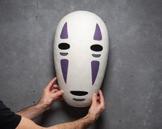 Chihiro Halloween Costume, Handmade Halloween Cosplay Mask, White Masks For Cosplay Events, Artistic Masks For Cosplay, Ghibli Costume, Studio Ghibli Cosplay, Ghibli Halloween, No Face Mask, Costume Wall