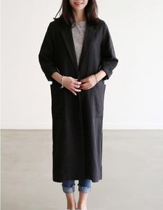 Women’s Lapel Neck Long Sleeve Linen Jacket-7 Color Compliments, Summer Coats, Perfect Coat, Long Coat Women, Linen Jackets, Linen Suit, Trench Coat Black, Linen Jacket, Cotton Coat